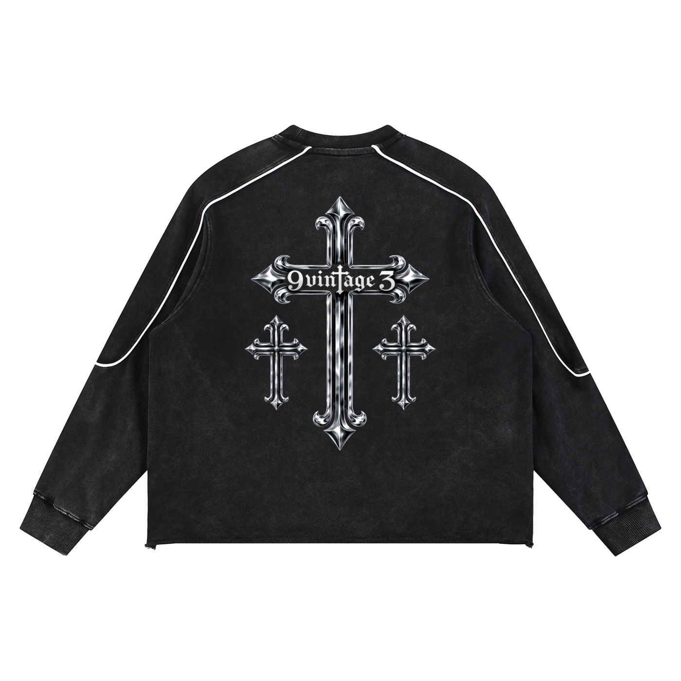 God Body x Triple Cross - Mineral Wash/Raw Hem Heavy Sweatshirt