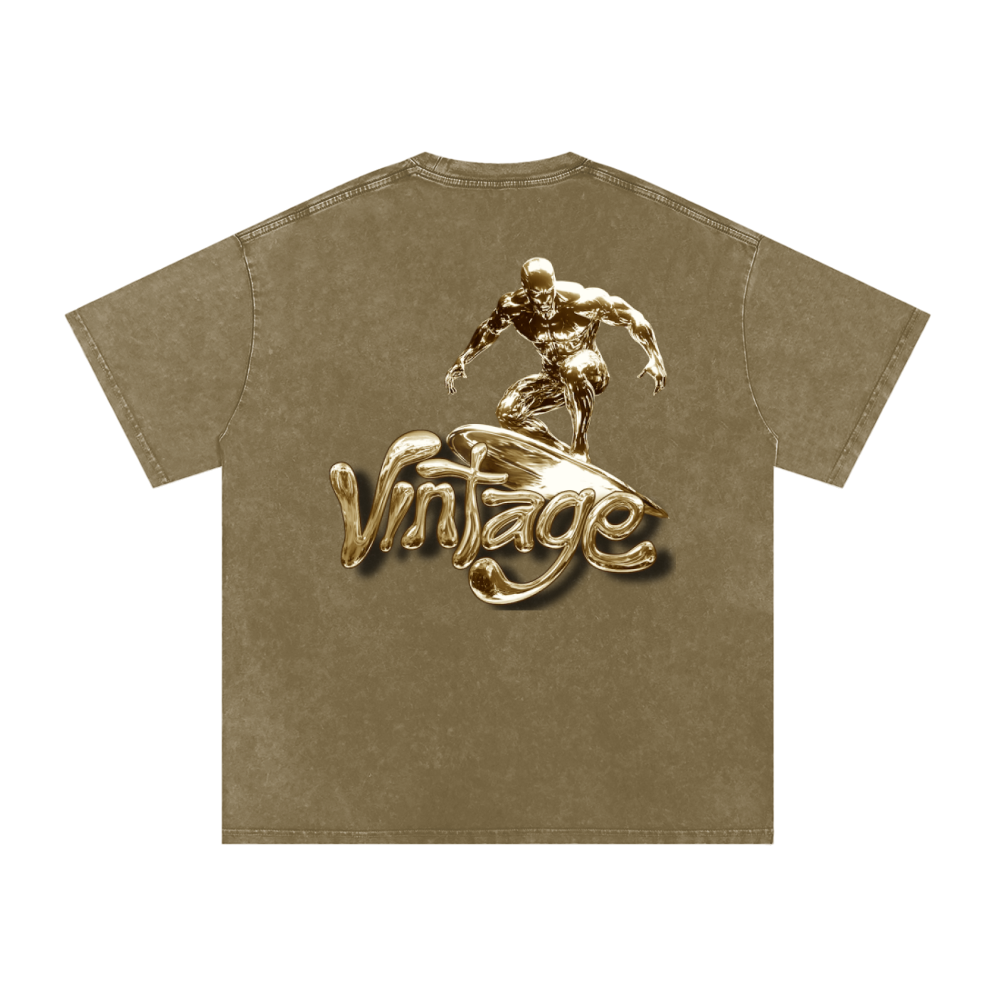 Gold Surfer - Snow Washed Oversized Cotton T-Shirt