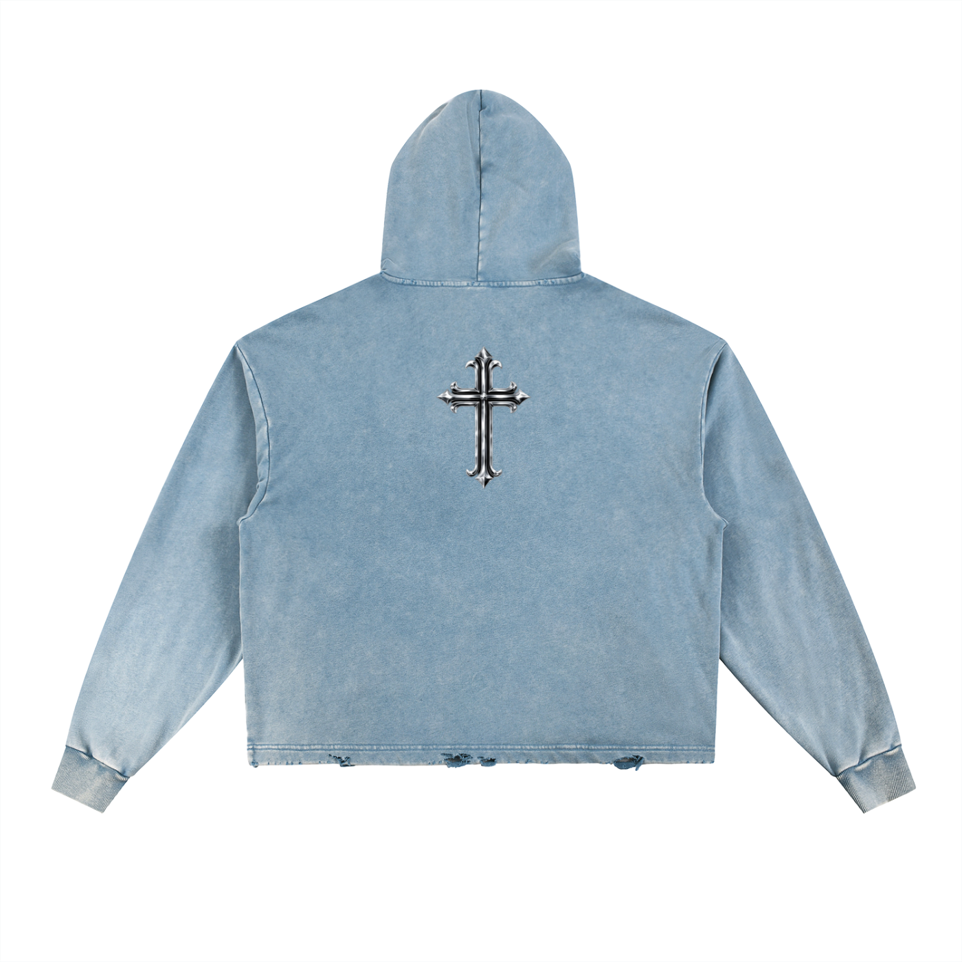 God Body - Vintage Washed Frayed-Hem Hoodie