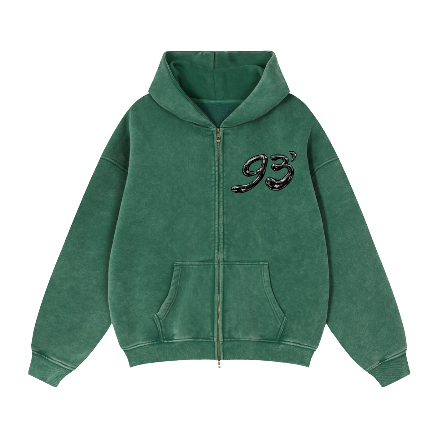 Black Venom - Double Zip Boxy Fleece Hoodie